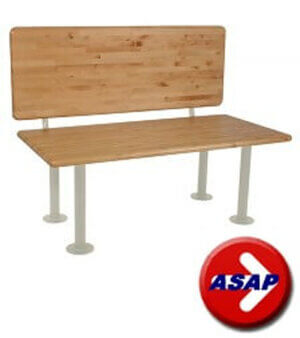 ADA Locker Bench with Back Support Kit (Almond)