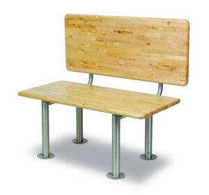 ADA Locker Bench with Back Support Kit (Stainless Steel)