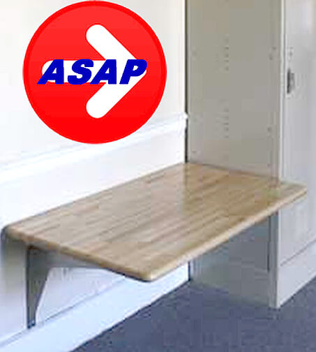 ADA Wall Mounted Locker Room Bench