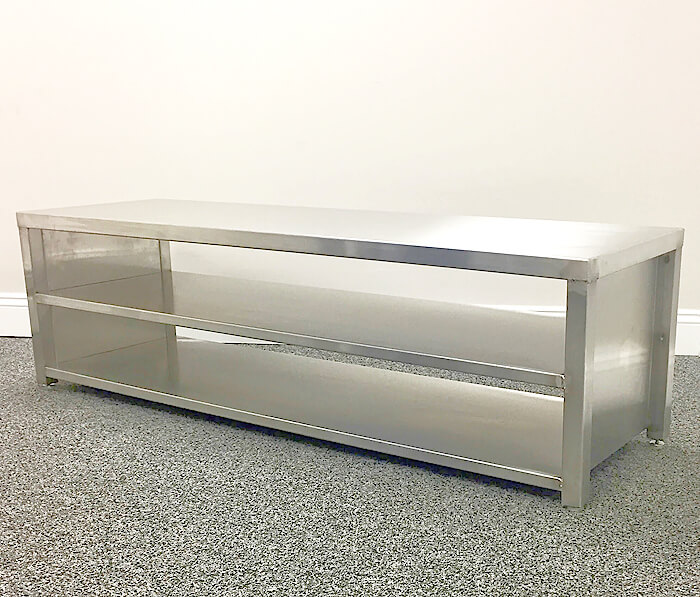 Stainless Steel Gowning Bench With Pass Through Shoe Shelf